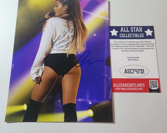 Fotografía autografiada de Ariana Grande de 8,5 x 11 pulgadas con certificado de autenticidad