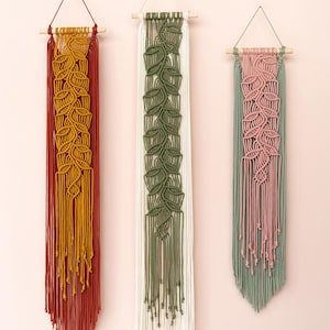 Macrame Leaf Wall Hanging, Boho Farmhouse Cascade Fringe Decor