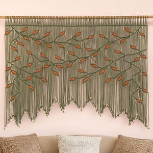 Makramee-Blatt-Kopfteil-Vorhang: Boho gewebte Wandkunst