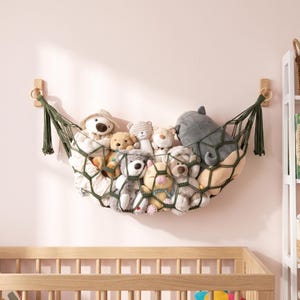 Macrame Toy Hammock: Stuffed Animal Net for Toy Storage