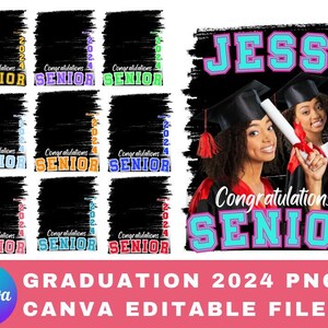 Graduation T Shirt Design, PNG Downloads and Editable in canva, 2024 GraduationT Shirt Design Template, Perfect for Sublimation, DTF or DTG,