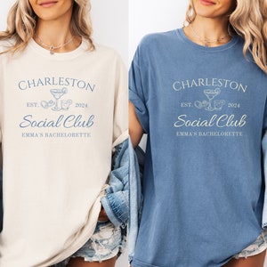 Charleston Bachelorette Shirt Custom Location Bachelorette Party Shirt Custom Beach Bach Classy Tshirt Luxury Bridal Party Merch Tropical