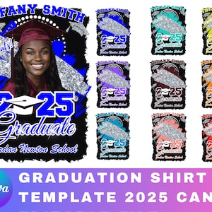 Blue and Red Graduation png, 2025 Graduation Tshirt Bundle, Graduation Tshirt Template Bundle, graduation shirt template,template grad canva