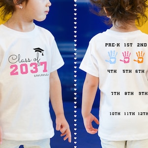 Class Of 2037 Handprint Shirt, 2037 Graduation Shirt,First Day of School Shirt,Grow With Me Shirt