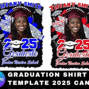 Blue and Red Graduation png, 2025 Graduation Tshirt Bundle, Graduation Tshirt Template Bundle, graduation shirt template,template grad canva