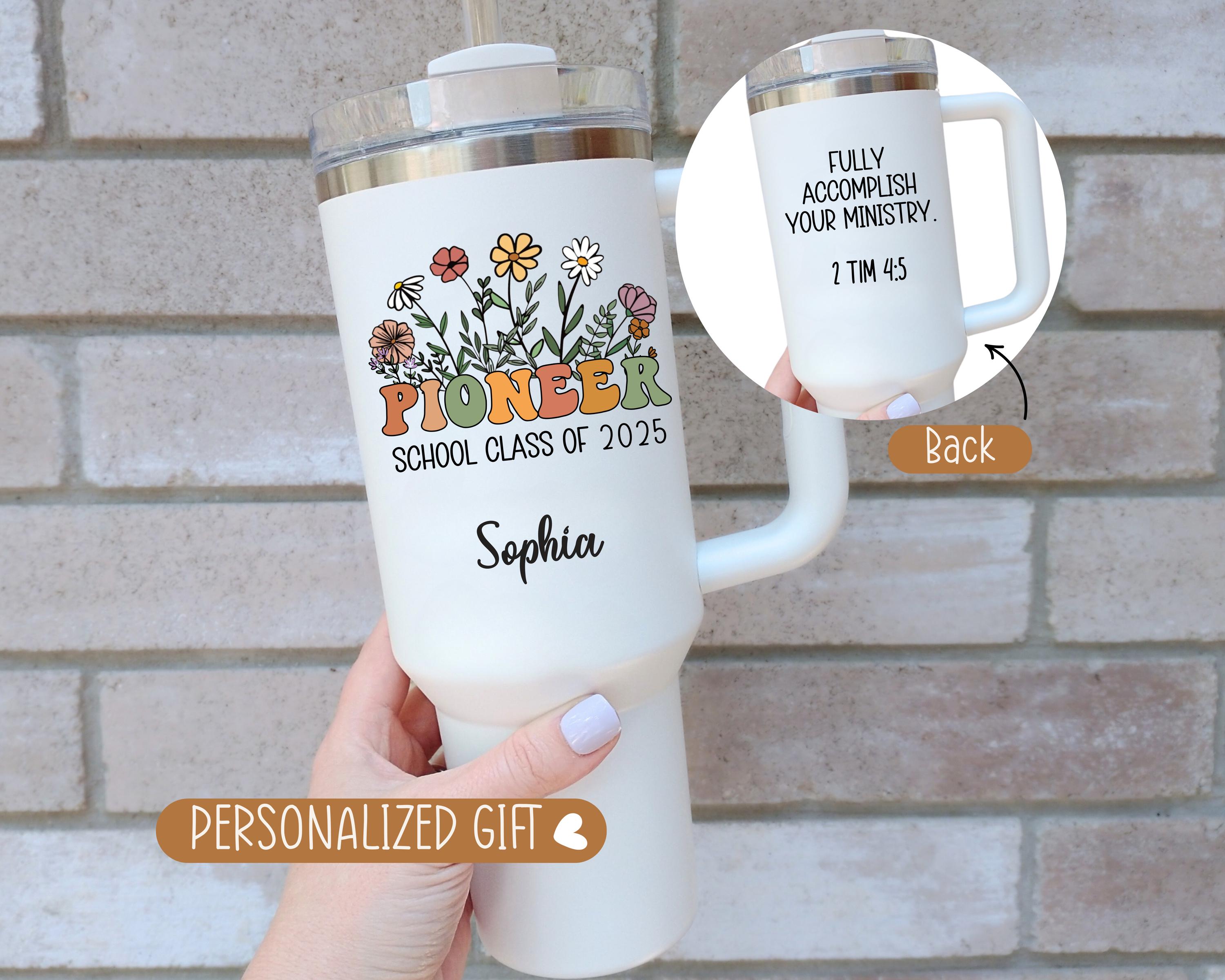 Gepersonaliseerde Pioneer School-beker JW Gift JW Pioneer School 2025 Pioneer School 2025 Cadeau-ideeën 2025 Jaartekst Beste leven ooit Pionier 2025