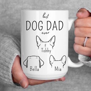 Dog Dad Mug - Personalized Gift From Dog, 11oz Ceramic Coffee Mug For Dog Owners, Fathers Day