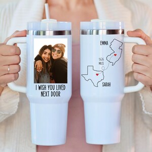 Personalized Photo Tumbler,Long distance friend gift,Bestie friends gift,best friend gifts for women,Bestie tumbler gift, Photo Tumbler