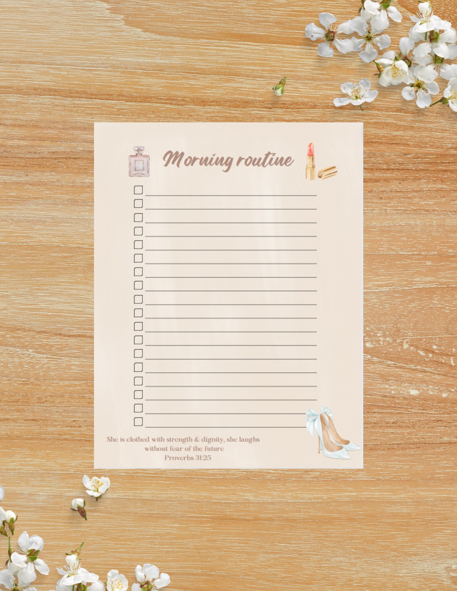 Morning Routine Checklist Planner Instant Download - Etsy