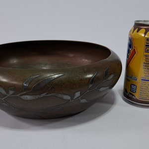 Heintz sterling on bronze Arts and Crafts bowl