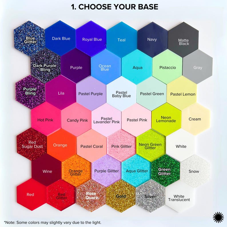 a poster with a bunch of different colors of glitter