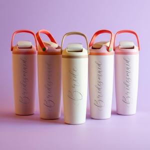 Bride Gift Water Bottle Custom Stainless Steel Tumbler 24 oz 30 oz Personalized Bride Name Wedding Hydration Bottle Bridal Party Gift Travel Ready Bridesmaid Proposal Tumbler Custom Stainless Steel Water Bottle 24 oz 30 oz Personalized Bridesmaid Name Wedding Party Gift Bachelorette Weekend Hydration Cup