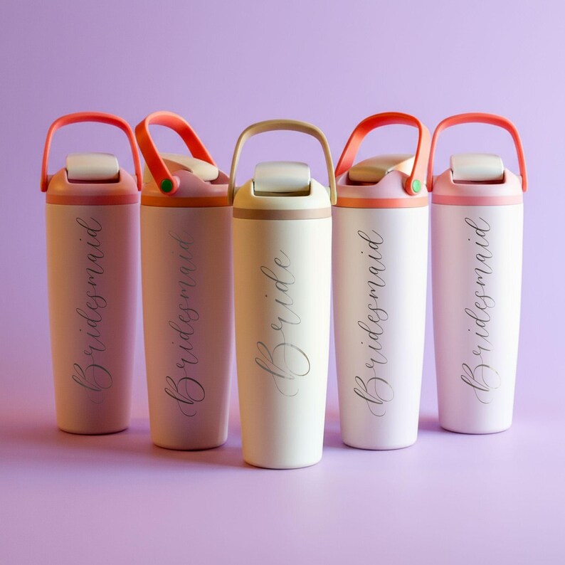 Bride Gift Water Bottle Custom Stainless Steel Tumbler 24 oz 30 oz Personalized Bride Name Wedding Hydration Bottle Bridal Party Gift Travel Ready Bridesmaid Proposal Tumbler Custom Stainless Steel Water Bottle 24 oz 30 oz Personalized Bridesmaid Name Wedding Party Gift Bachelorette Weekend Hydration Cup