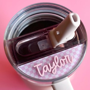 Personalized ProTour Flip Straw Stanley Name Plate Spring Collection fits 40 oz 30 Tumbler Custom Acrylic Tag for Bridesmaid or Bachelorette