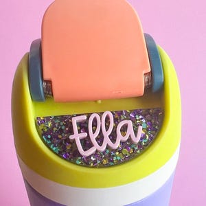 Stylish Owner Various Options Hydration Identification Accessory Personalized Owala Name Tag Acrylic Water Bottle Lid Plate Custom Text Design Unique Bottle Marker Stylish Owner Label Color Options Prevent Mixups Durable Various Layout Practical Touch Engraved Essential