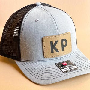 Custom Engraved Richardson Trucker Hat Dad Grandpa Cap Leatherette Design Adjustable Baseball Snapback Name Personalized Essential Colors
