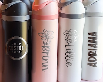 Custom Engraved 24 oz 30 Tumbler: Corporate Logo Water Bottle, Staff Gift