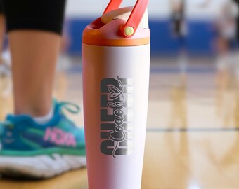 Personalized 30 Oz Water Bottle Sway Dupe Insulated Tumbler Coach Team Drinkware Sip Inspired Lid Custom Design Cheer Squad Dance Logo