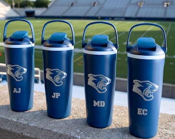 Custom 30 oz Sway Dupe Water Bottle Name Engraved Football Team Coach Etched Tumbler Stainless Steel Basketball Player Athlete Drinkware