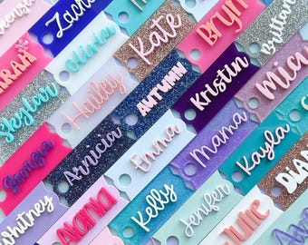 Placa de identificación para vaso Stanley Cup, etiqueta acrílica compatible con tapa de botella de agua personalizada Quencher H2.O FlowState de 40 oz y 30 onzas