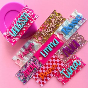 Stanley Name Plate für Passion Pink Cup passt auf 40 Oz 30 H2.O Quencher Accessory Heatwave Inspiriert Tumbler Topper Personalisiertes Custom Tag