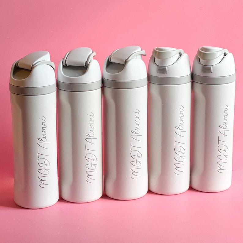 Custom Design Water Bottle Premium Stainless Steel Construction Personalized Hydration Flask Sports Fitness Companion Travel Ready Container Twenty Four Ounce Capacity Black White Options Perfect Team Gift Teacher Appreciation Mothers Day Gift Workout Essential Metal Quality