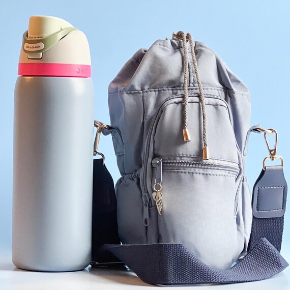 backpacks travel canvas with cup holder Canvas Tumbler Bag Carrier Crossbody Water Bottle Holder Travel Case  Outdoor Use Drink Storage Pocket Design Crossbody Bag Adjustable Strap