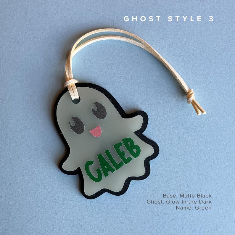 Ghost Acrylic Name Tag for Kids Custom Halloween Basket Personalized Trick or Treat Bag Girl Charm Gift Boo Basket Boy Party Favor Idea image 13