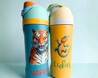 Personalized OWALA Kids Bottle UV Printed Custom Design Insulated Stainless Steel Water Bottle for Girls School Lunchbox Boys Backpack