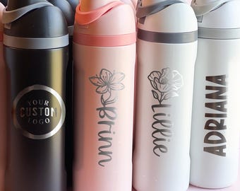 Custom Engraved 24 oz 30 Tumbler: Corporate Logo Water Bottle, Staff Gift