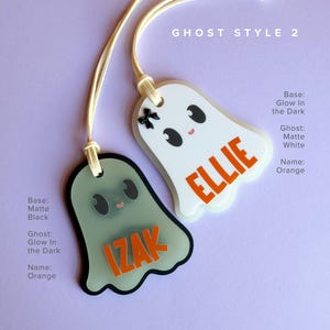 Ghost Acrylic Name Tag for Kids Custom Halloween Basket Personalized Trick or Treat Bag Girl Charm Gift Boo Basket Boy Party Favor Idea image 12