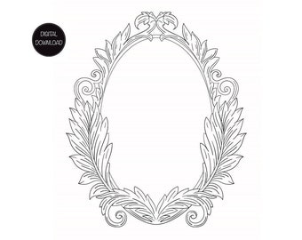 Leaf Frame, Cartouche, Baroque Frame, Rococo Frame, Acanthus Vintage, Leaf Filigree, Ornate Ephemera Frame, Wedding Invitation, Wedding Card