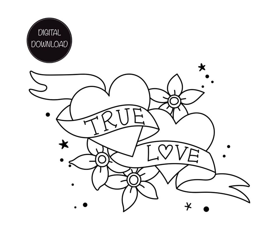 Heart Tattoo, Heart Tattoo Png, Heart and Ribbons, Love Tattoo, Heart ...