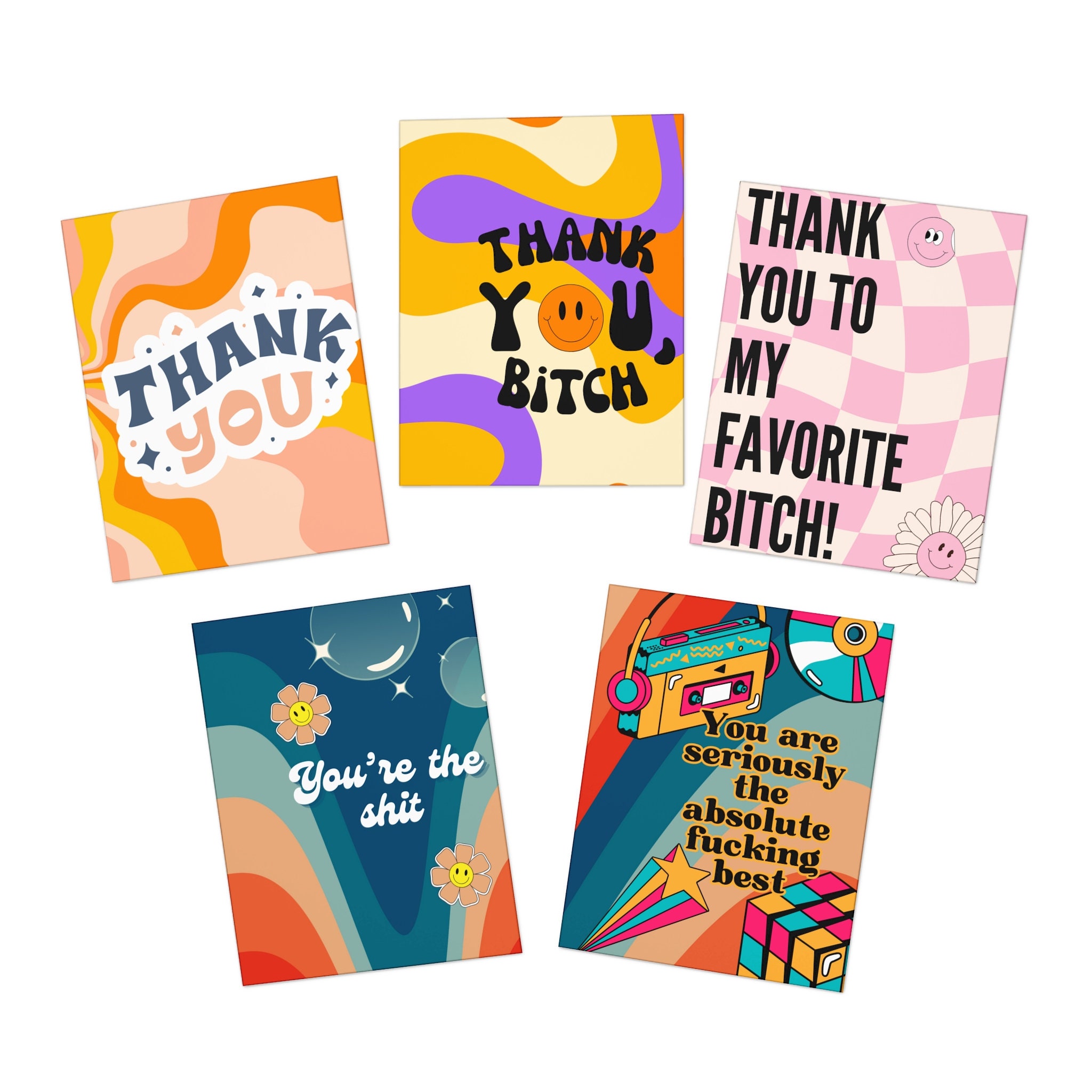 Funny Thank You Cards Funny Thank You Note Pack Retro Baby Shower Best