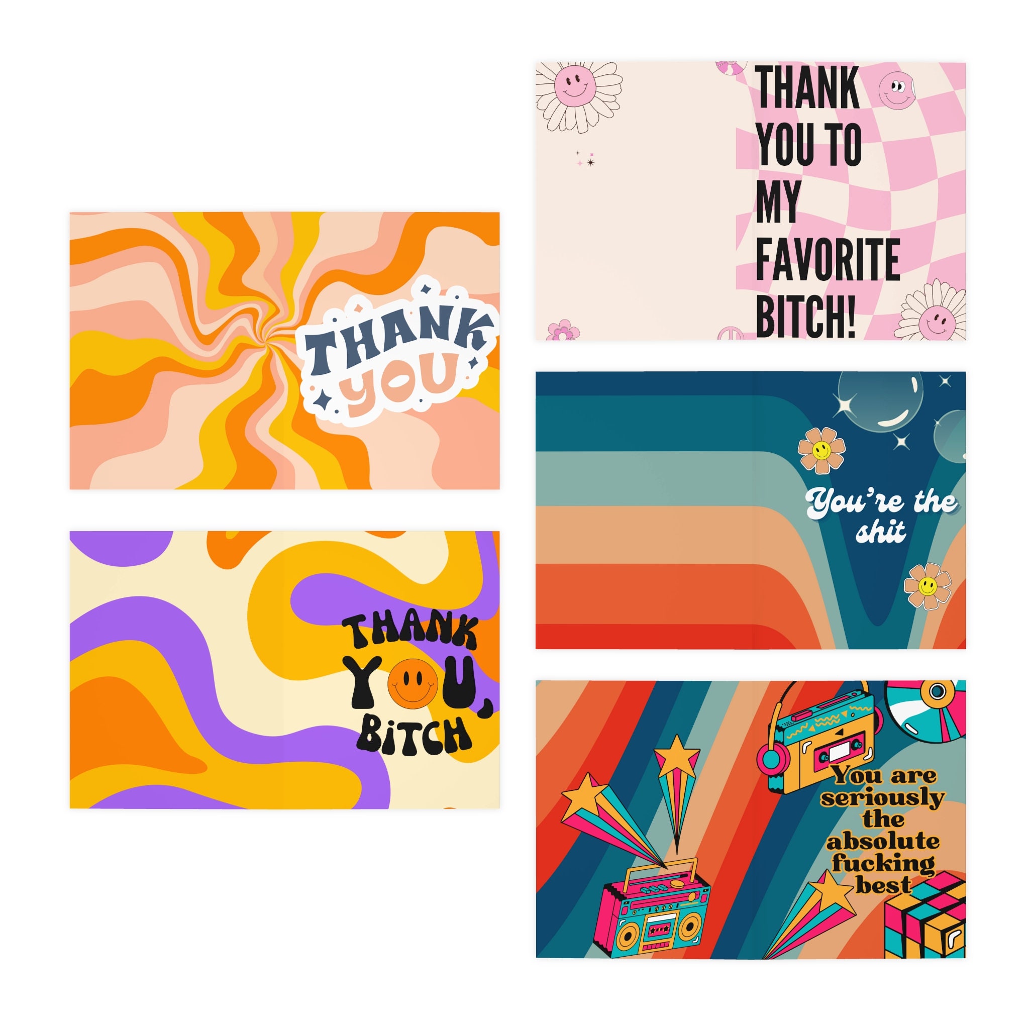 Funny Thank You Cards Funny Thank You Note Pack Retro Baby Shower Best