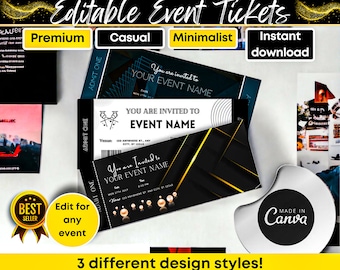 Event Ticket Template EDITABLE Event DIY Printable Ticket Any Occasion Concert Ticket Surprise Custom Invitation Canva Musical Theatre Show