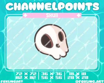 Puntos de canal de Skull: activo de transmisión para Twitch, Youtube, KICK, Rumble, Tiktok, Discord, etc.