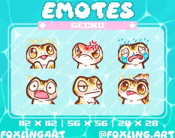 Emoticones de gecko leopardo - Twitch, KICK, YouTube, Discord