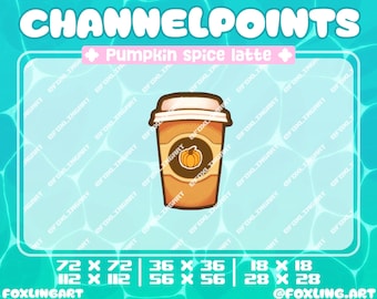 Activo de transmisión de puntos de canal de Pumpkin Spice Latte para Twitch, YouTube, KICK, Discord, Tiktok, etc.