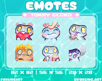 Emotes de Tokay Gecko: Recursos de streaming para Twitch, Kick, YouTube y Discord (descarga digital)