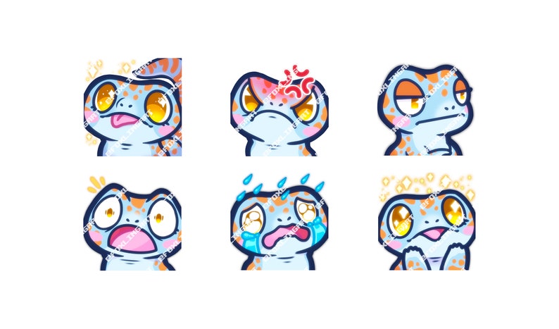 Tokay Blue Gecko Emotes (stream Assets for Streaming and Community ...
