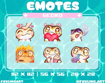 Emotes de Leopard Gecko (Twitch, Kick, YouTube, Discord)