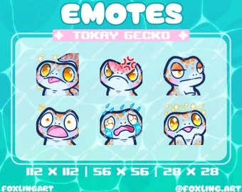 Emotes de Tokay Gecko: Recursos de streaming para Twitch, Kick, YouTube y Discord (descarga digital)