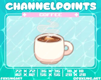 Taza de café - Puntos de canal/Insignias/Bits (recursos artísticos para Twitch, YouTube, Discord, Kick, Rumble)