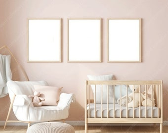 Nursery Frame Mockup, Mockup Frame, 3 Frames Mockup, Nursery Frame, Nursery Mockup, Poster Mockup, Interior Mockup, Wall Frame Mockup, PSD