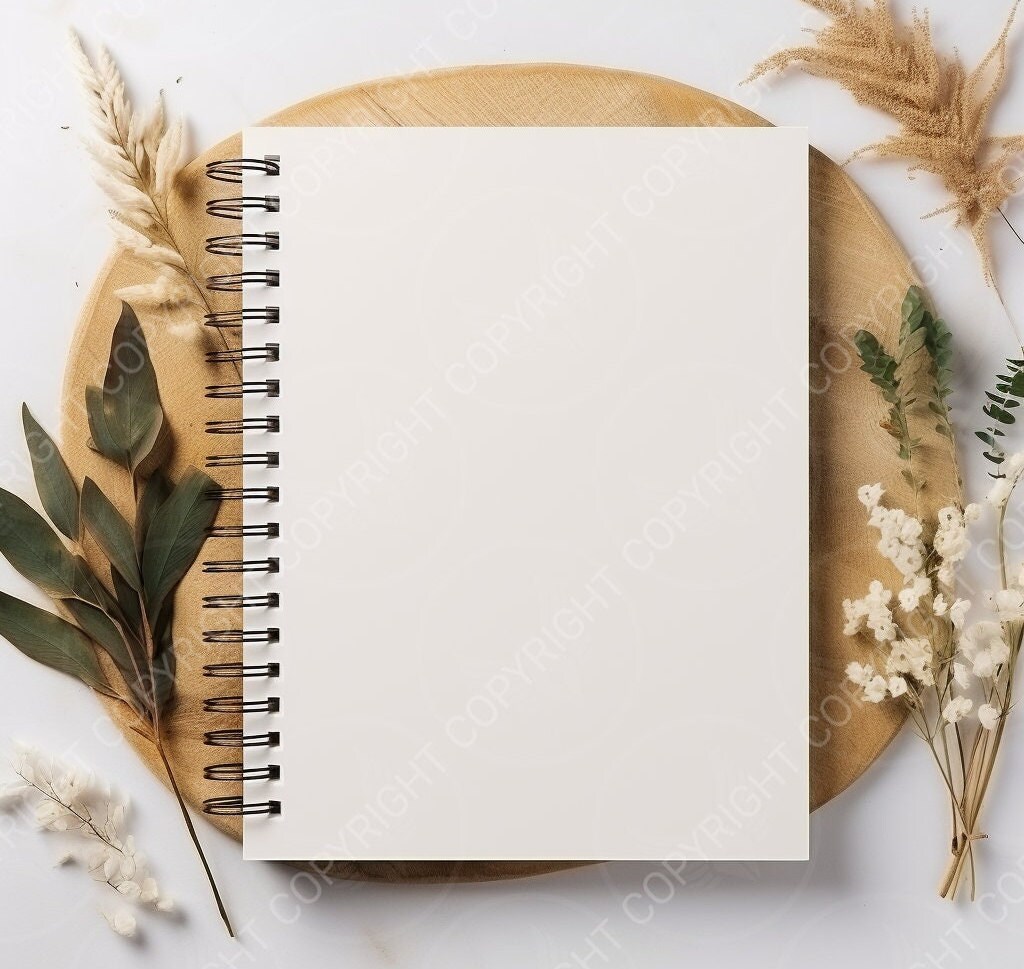 Spiral Notebook Mockup, Blank Spiral Notebook Mockup, Planner Mockup ...