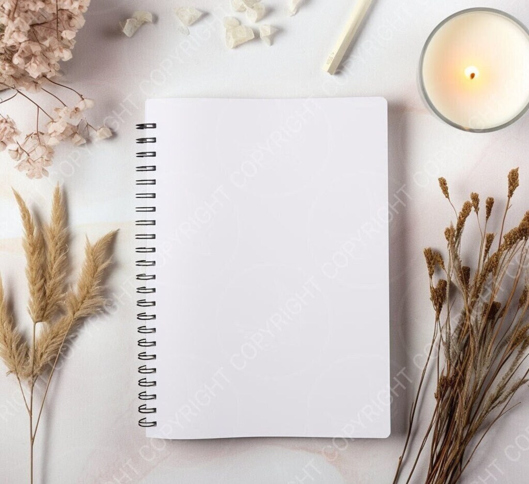 Spiral Notebook Mockup Blank Spiral Notebook Mockup Planner Mockup ...