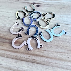 Conectores de joyería permanentes, juego de dos, dijes de joyería, dijes de pulsera, dijes de collar, dije de herraduras, amante de los caballos, chica de los caballos