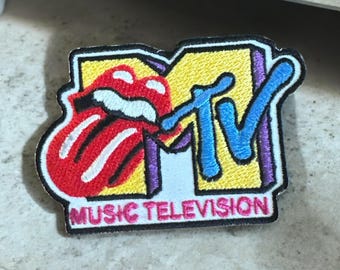 MTV Embroidered Patch, Embroidery Patch, Three Inch Patch, Hat Patch, Jacket Patch, Trucker Hat Patch, Hat Bar, 90s Retro Patch