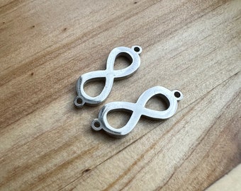 Permanent Jewelry Connectors, Set of Two, Jewelry Charms, Bracelet Charms, Necklace Charms, Infinity, Infinity Charm, Forever and Always